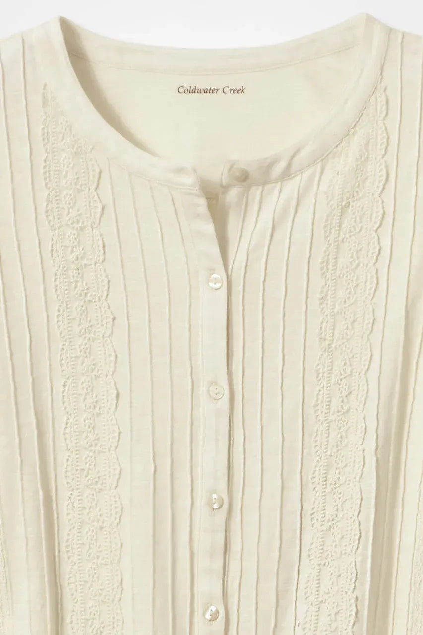 Pintucked Knit Top