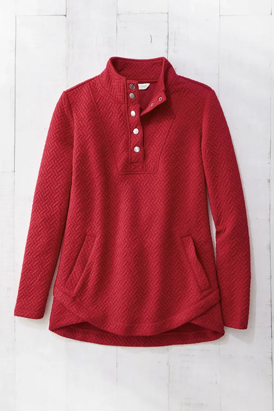 Tulip-Hem Jacquard Pullover