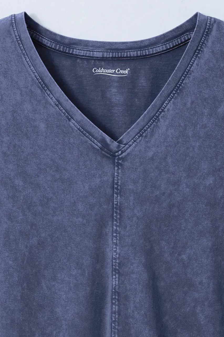 Vintage-Wash V-Neck Tee