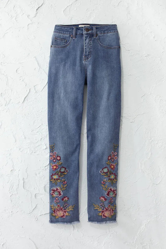 The Creek® Nature's Embrace Embroidered Ankle Jeans