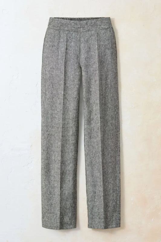 Smocked-Waist Linen Pants