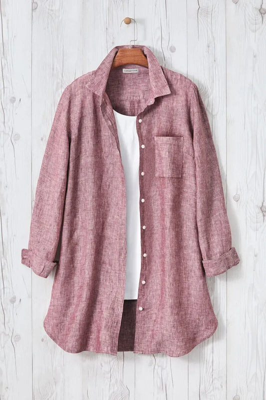 Cross Dyed Linen Tunic Topper