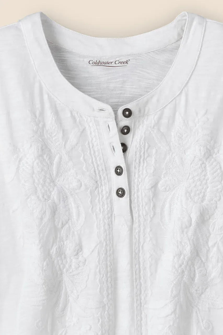 Tonal Embroidered Swing Tee