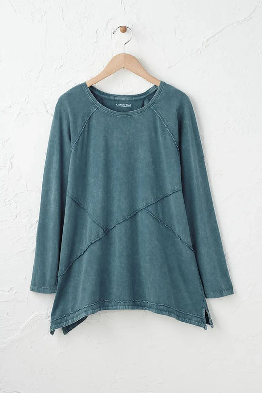 Vintage-Wash Seamed Tunic