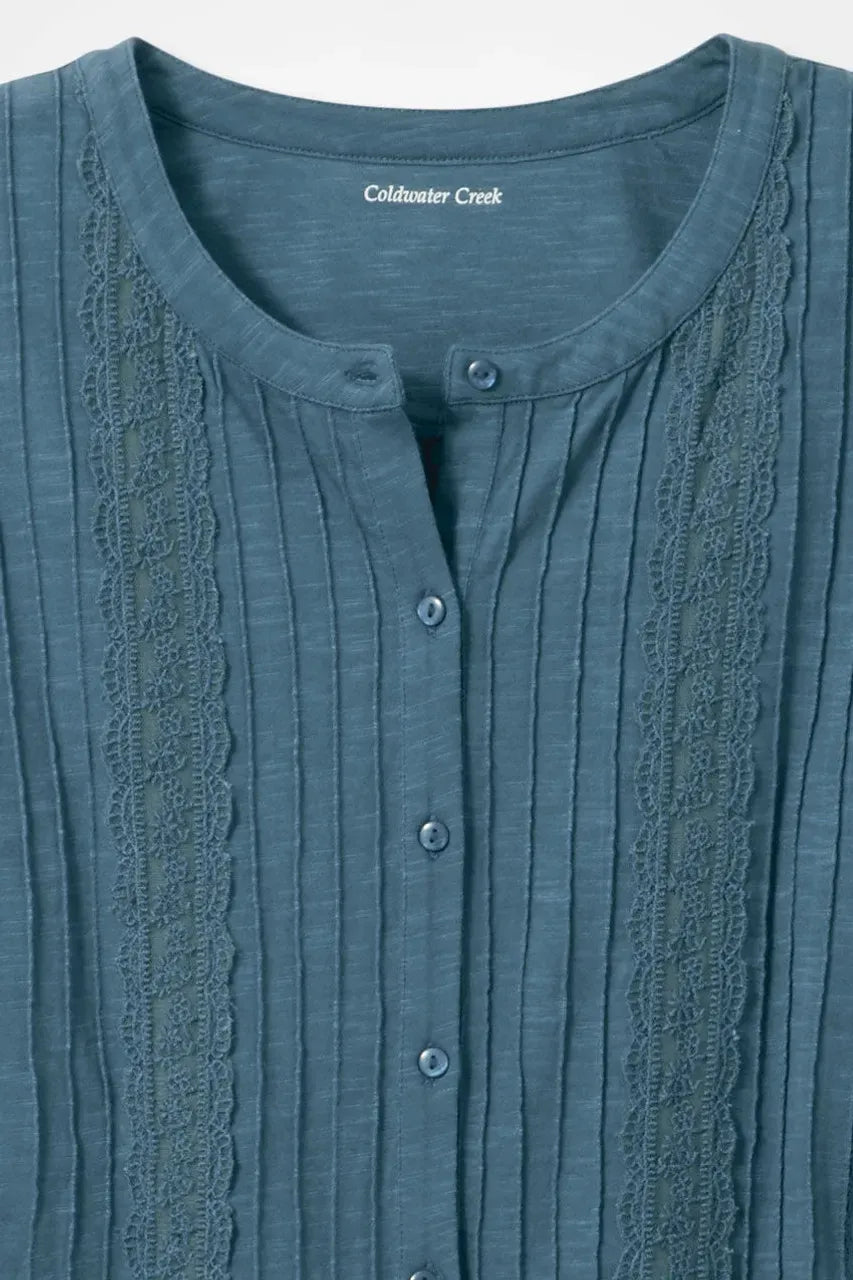 Pintucked Knit Top