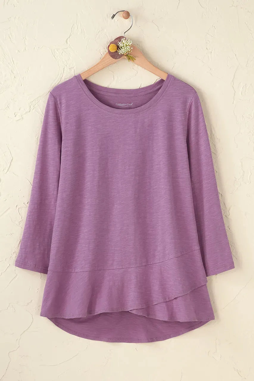 Ruffled Charm Slub Tee