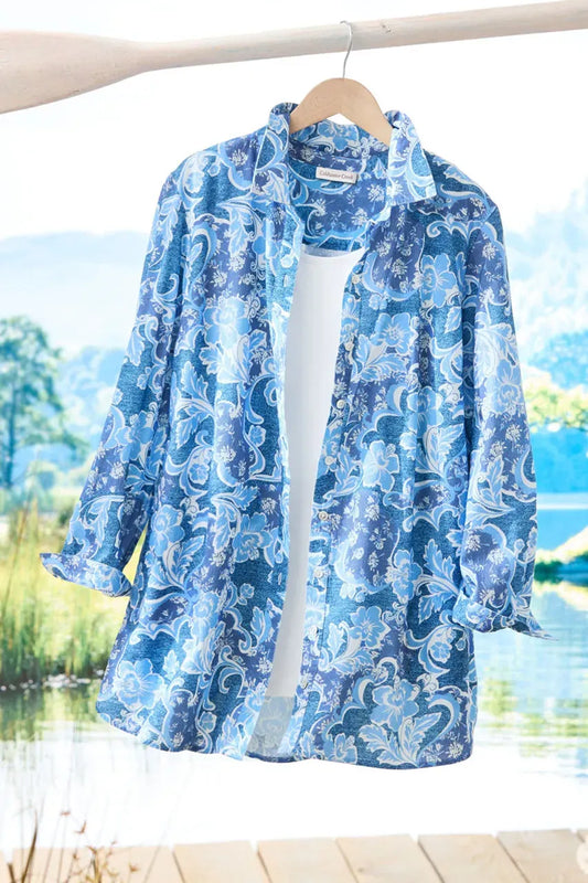 Summer Light Botanical Waves Big Shirt