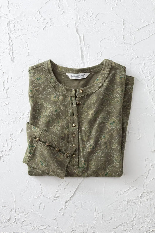 Prairie Floral Henley Tee