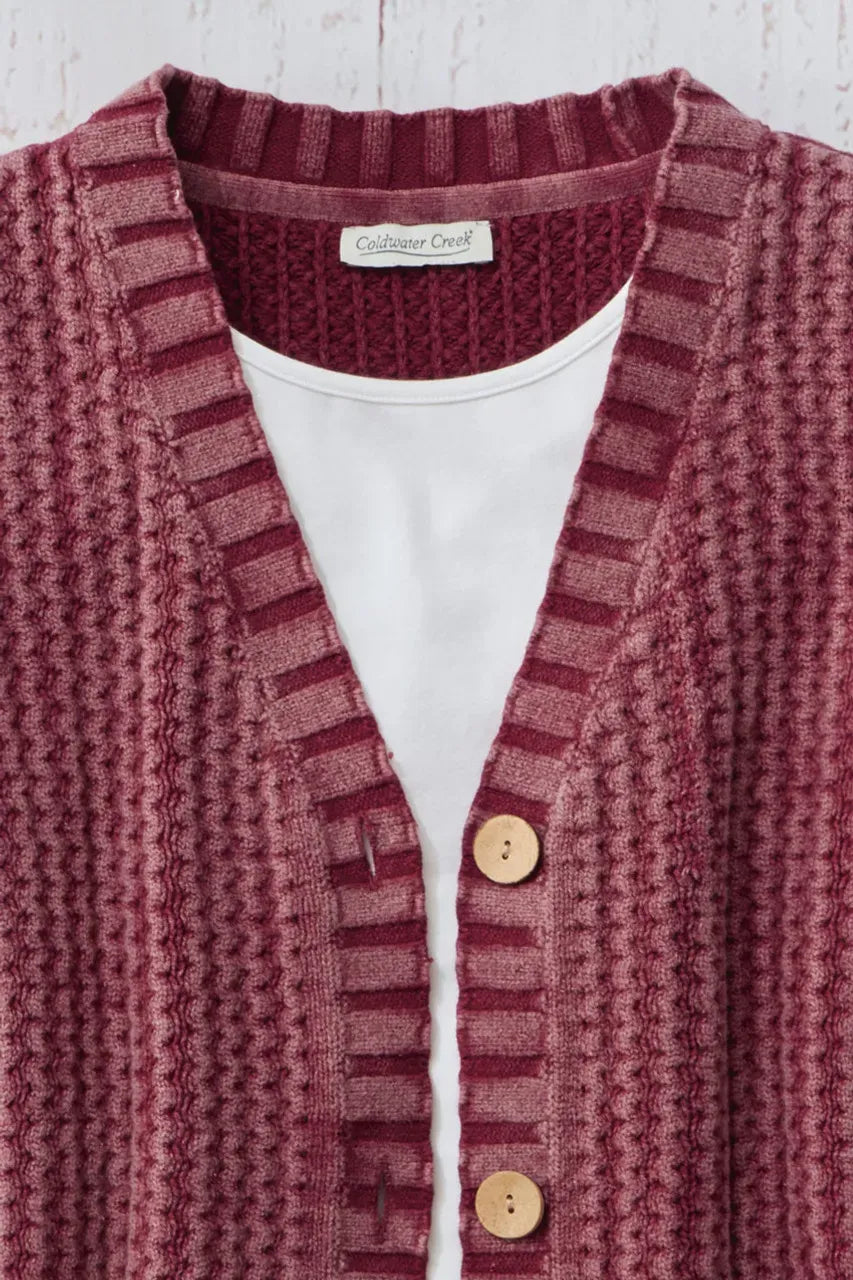 Vintage Wash Cap Sleeve Cardigan