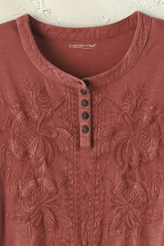 Tonal Embroidered Swing Tee