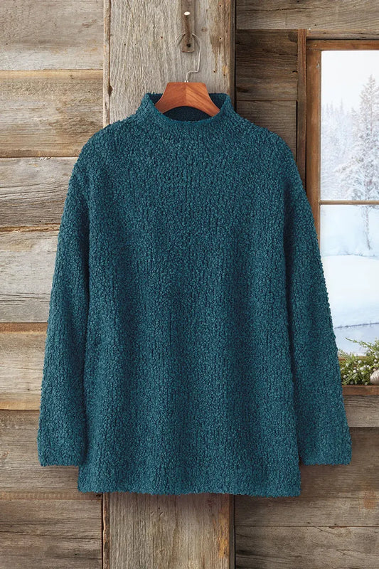 Bouclé Funnel-Neck Sweater