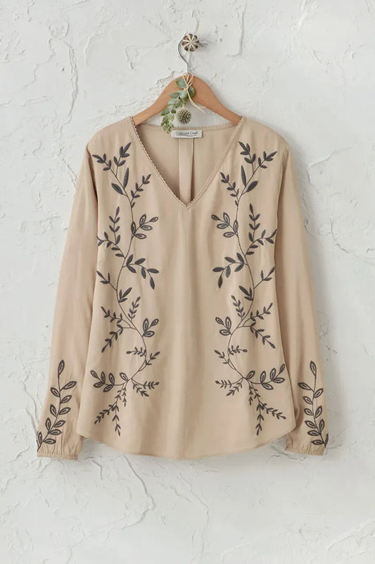 Winding Vines Embroidered Blouse