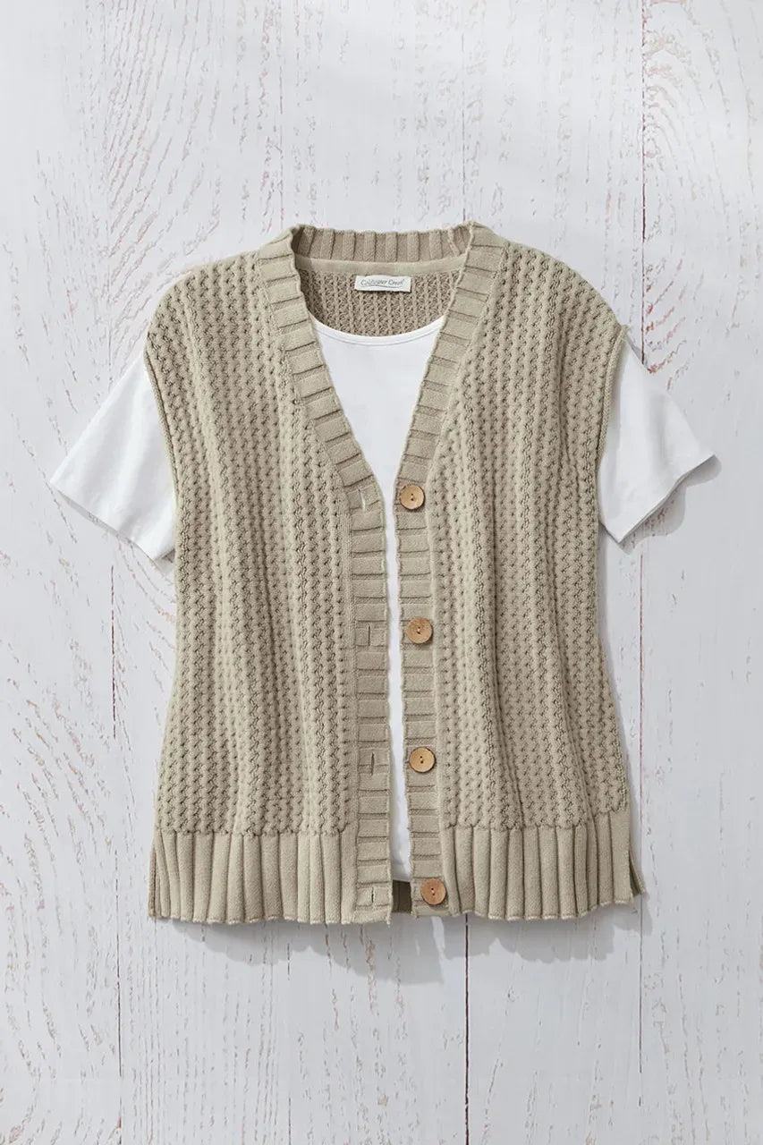 Vintage Wash Cap Sleeve Cardigan