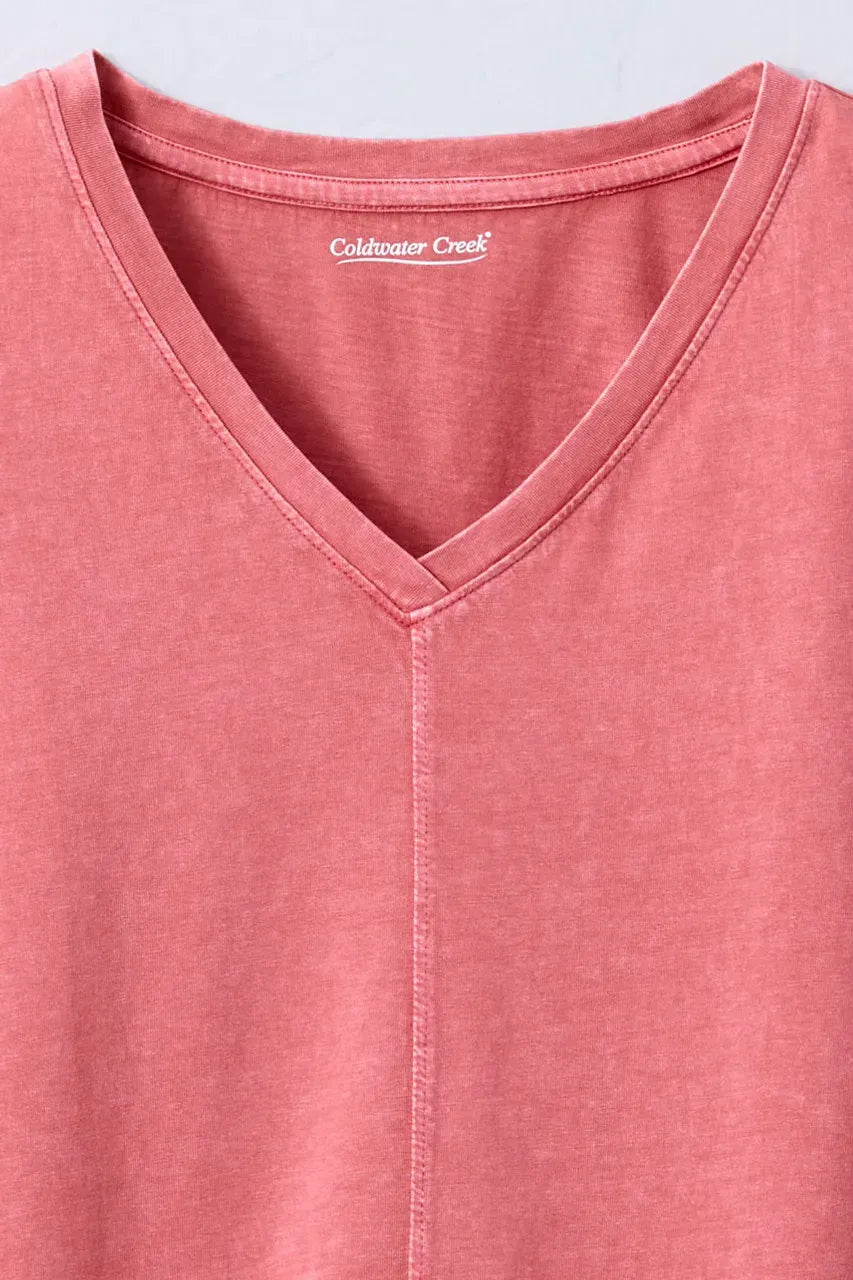 Vintage-Wash V-Neck Tee