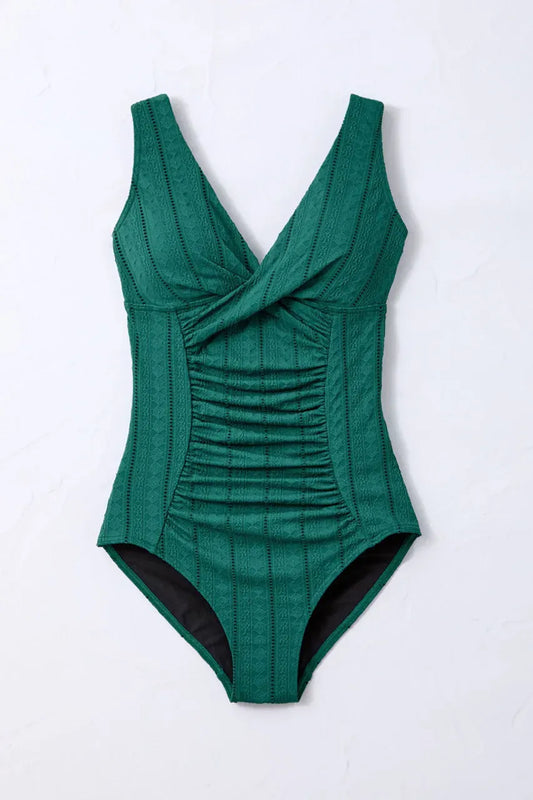 Textured ShapeMeTM Crossover Bathing Suit