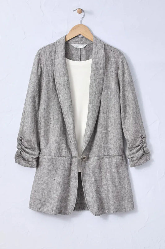 Ruched Linen Jacket