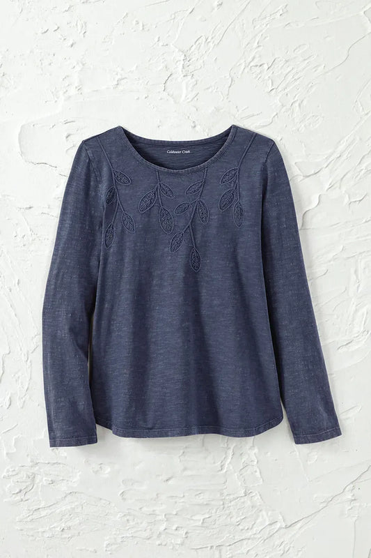 Leaf Embroidered Tee