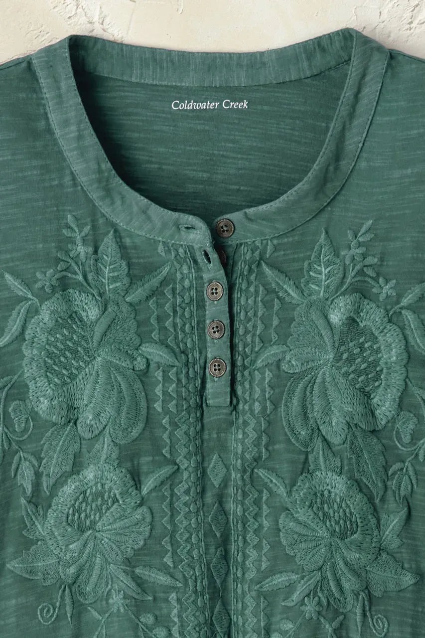Tonal Embroidered Swing Tee