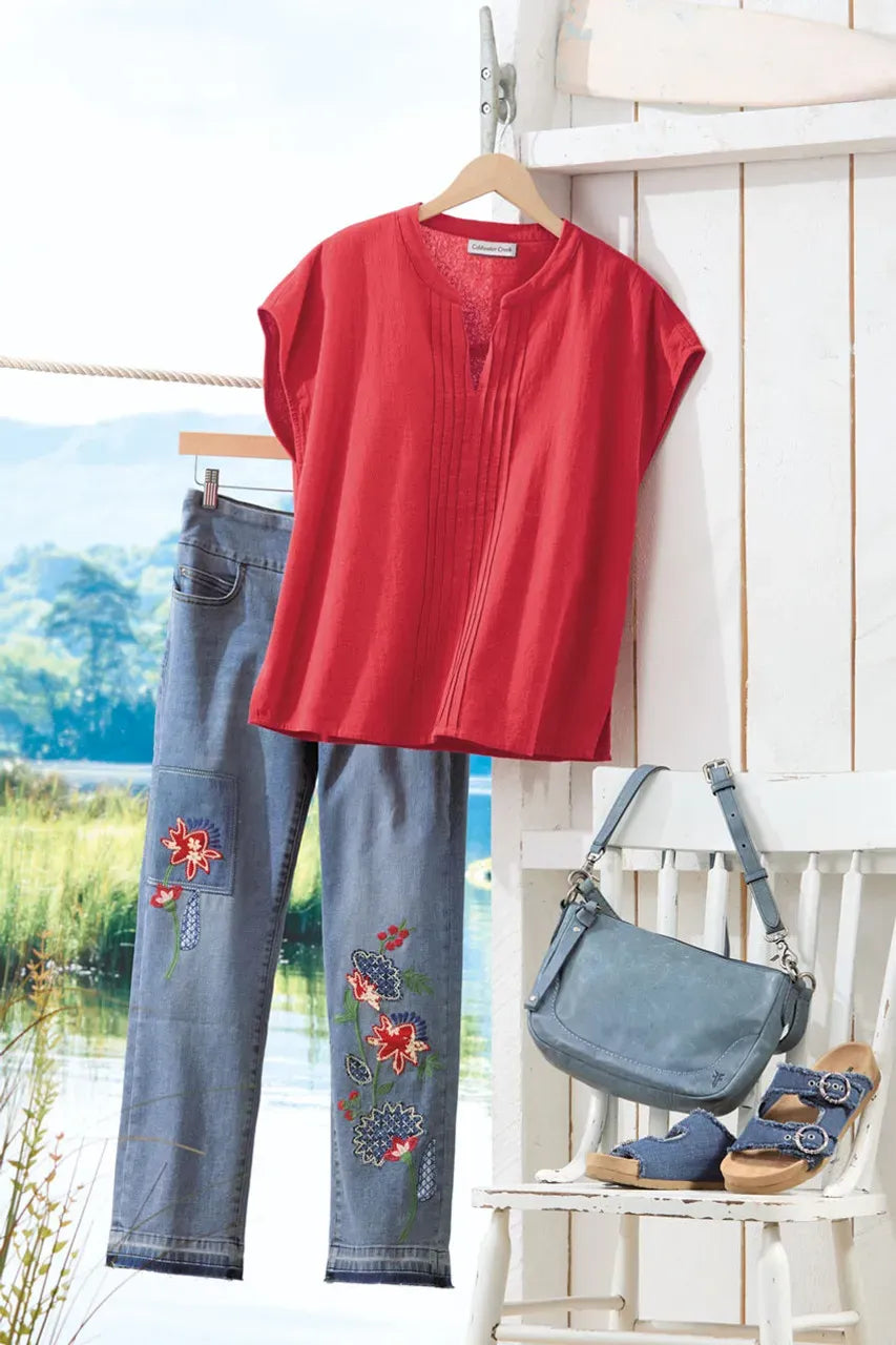 Summer Light Pintuck Top