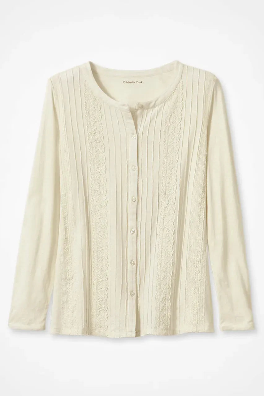 Pintucked Knit Top