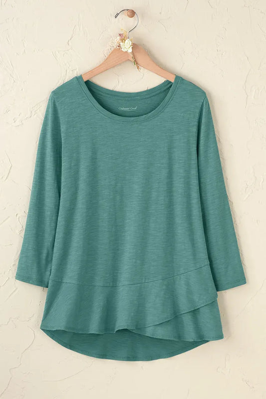 Ruffled Charm Slub Tee