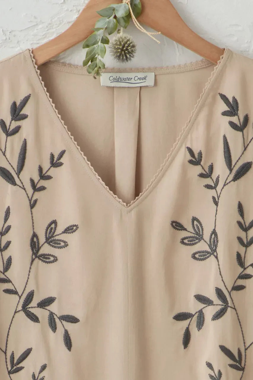 Winding Vines Embroidered Blouse