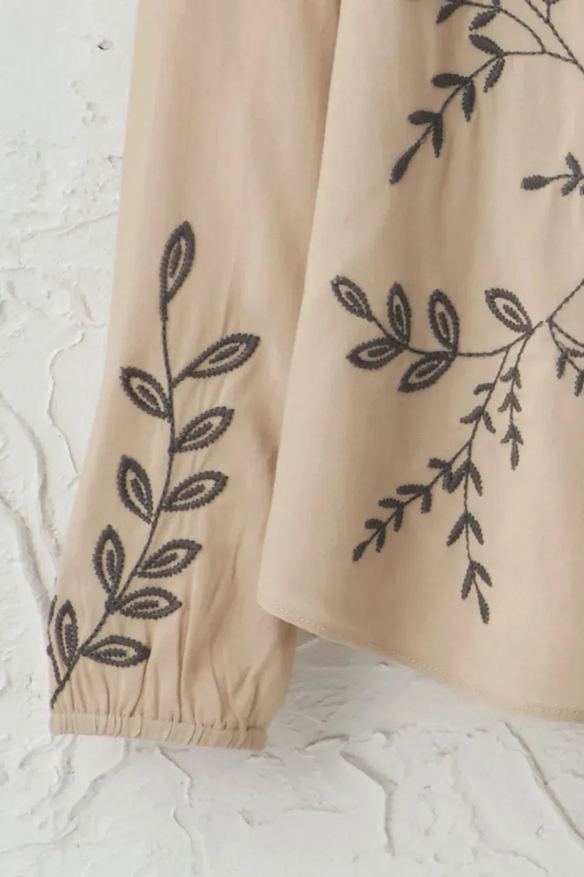 Winding Vines Embroidered Blouse