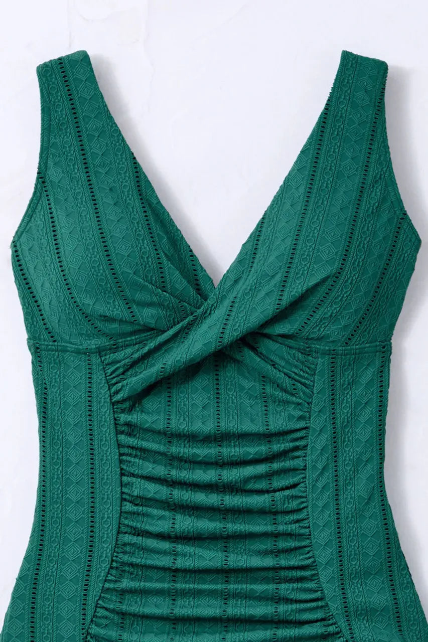 Textured ShapeMeTM Crossover Bathing Suit