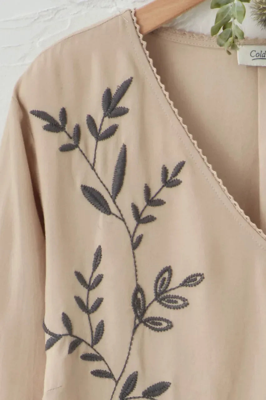 Winding Vines Embroidered Blouse