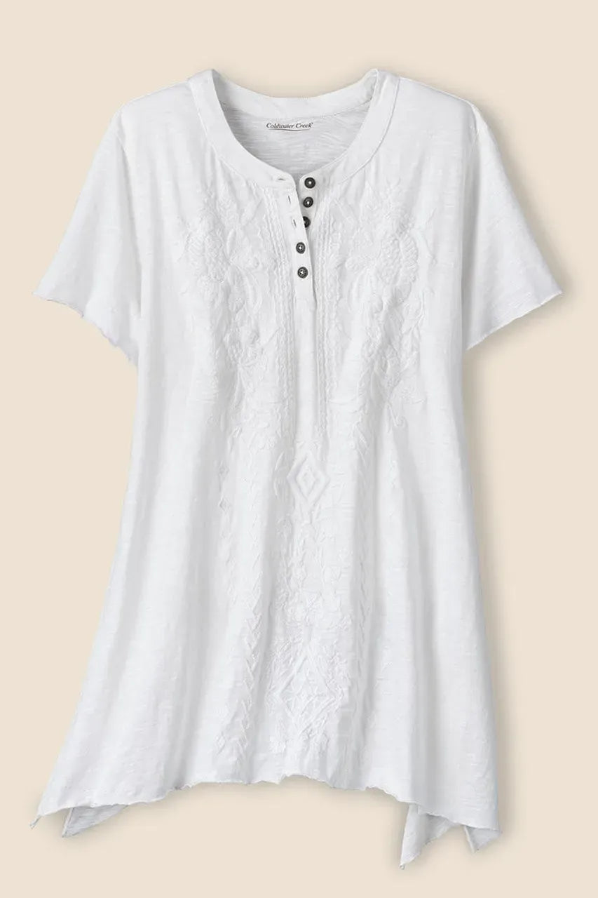 Tonal Embroidered Swing Tee