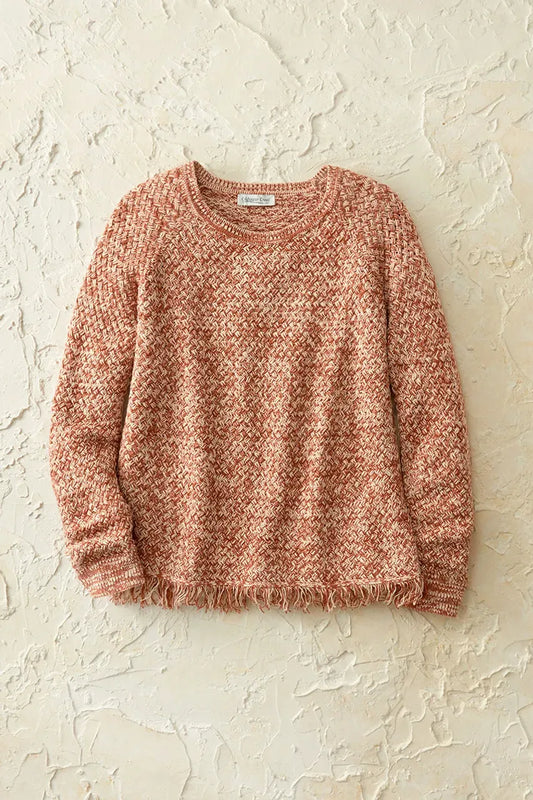 Marled Fringed Sweater