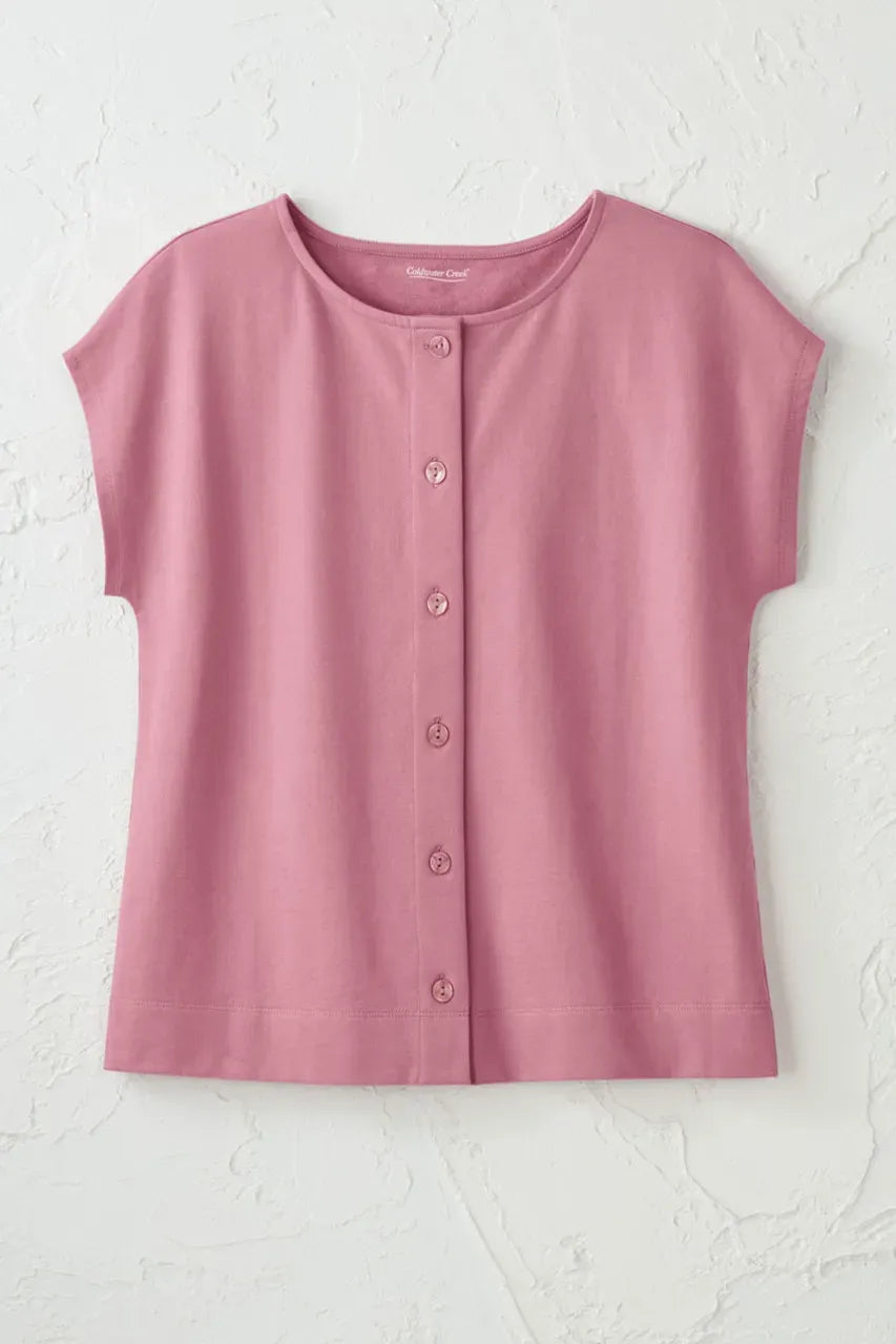 Boxy Button-Front Tee