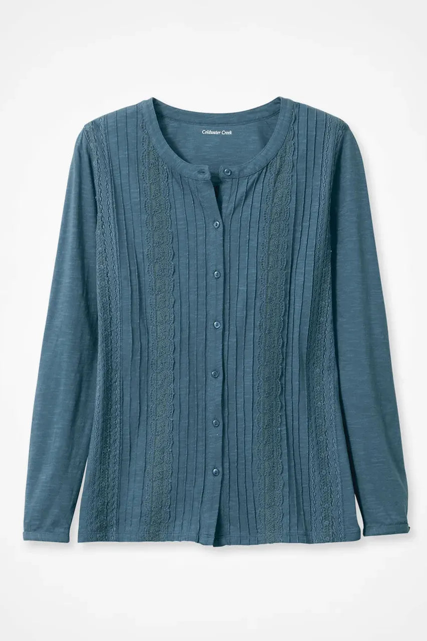 Pintucked Knit Top