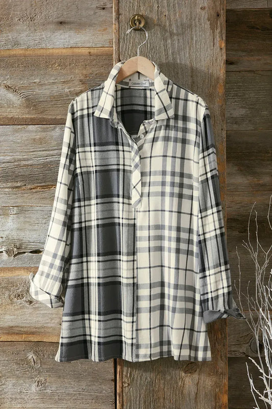 Soft Touch Mixed Plaid Top