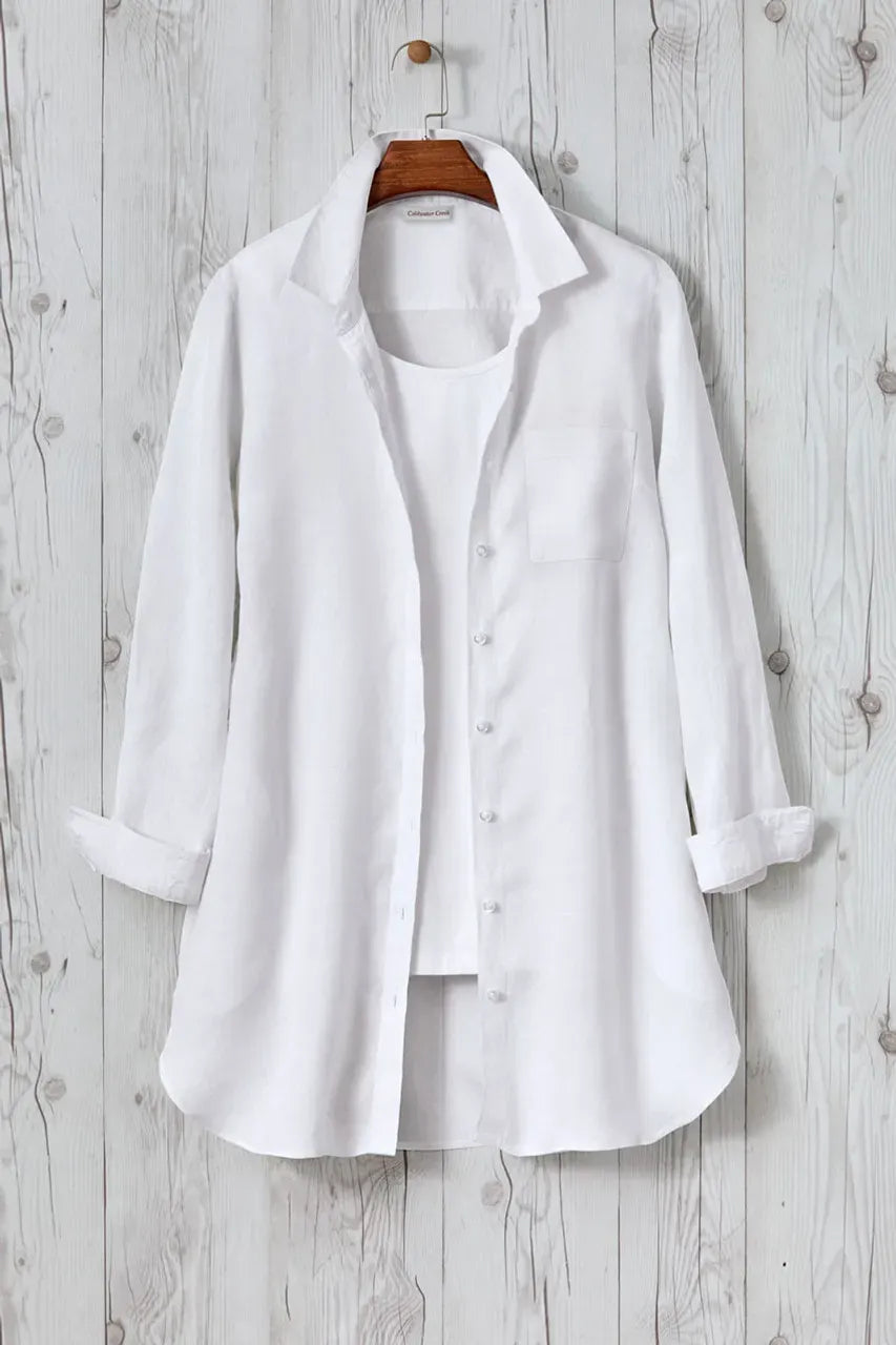 Cross Dyed Linen Tunic Topper