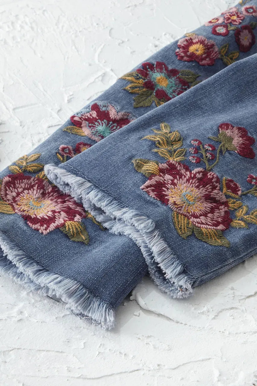 The Creek® Nature's Embrace Embroidered Ankle Jeans