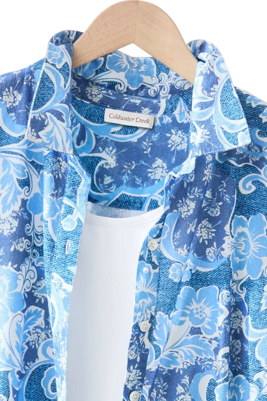 Summer Light Botanical Waves Big Shirt