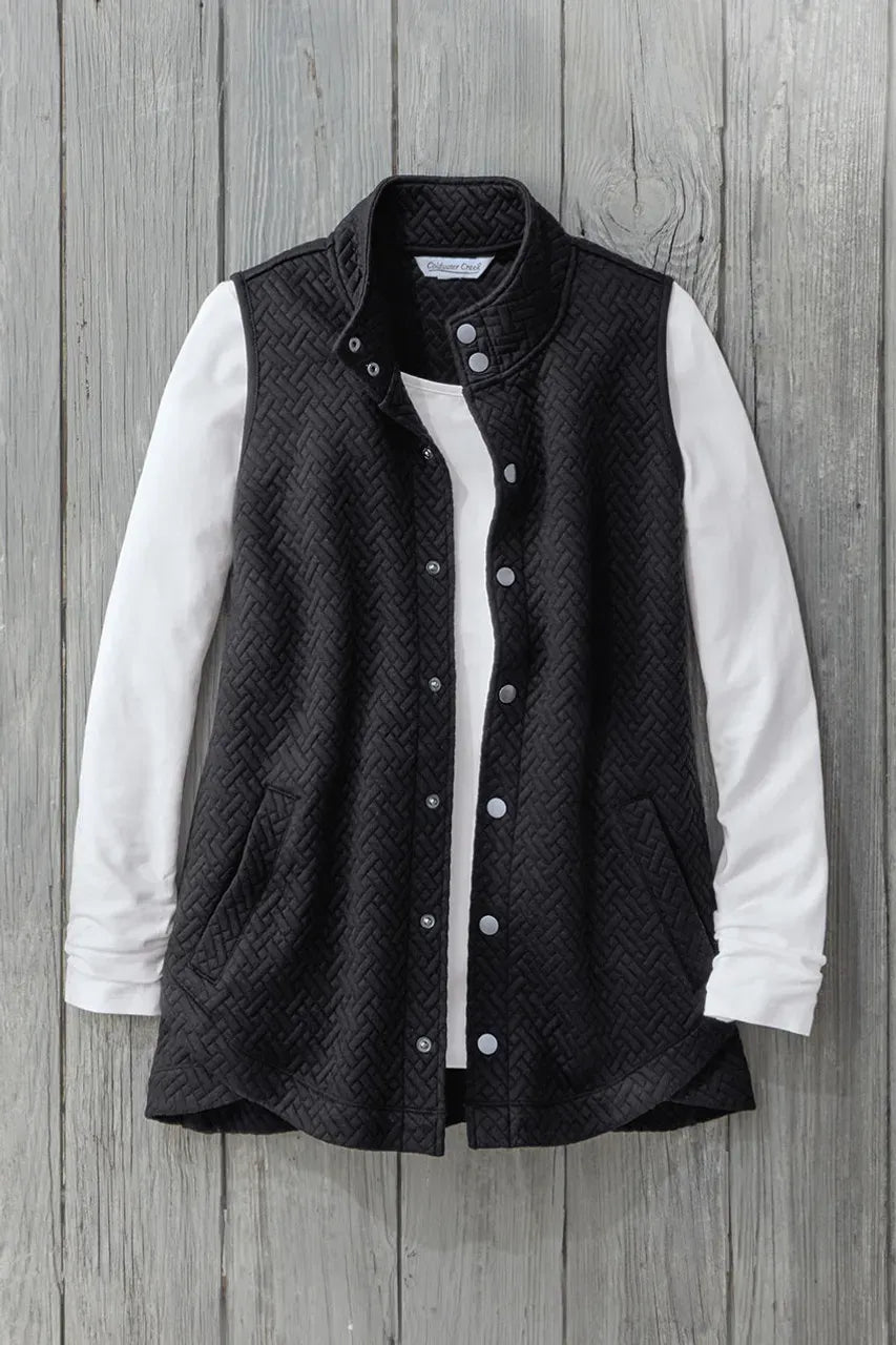 Tulip-Hem Jacquard Vest