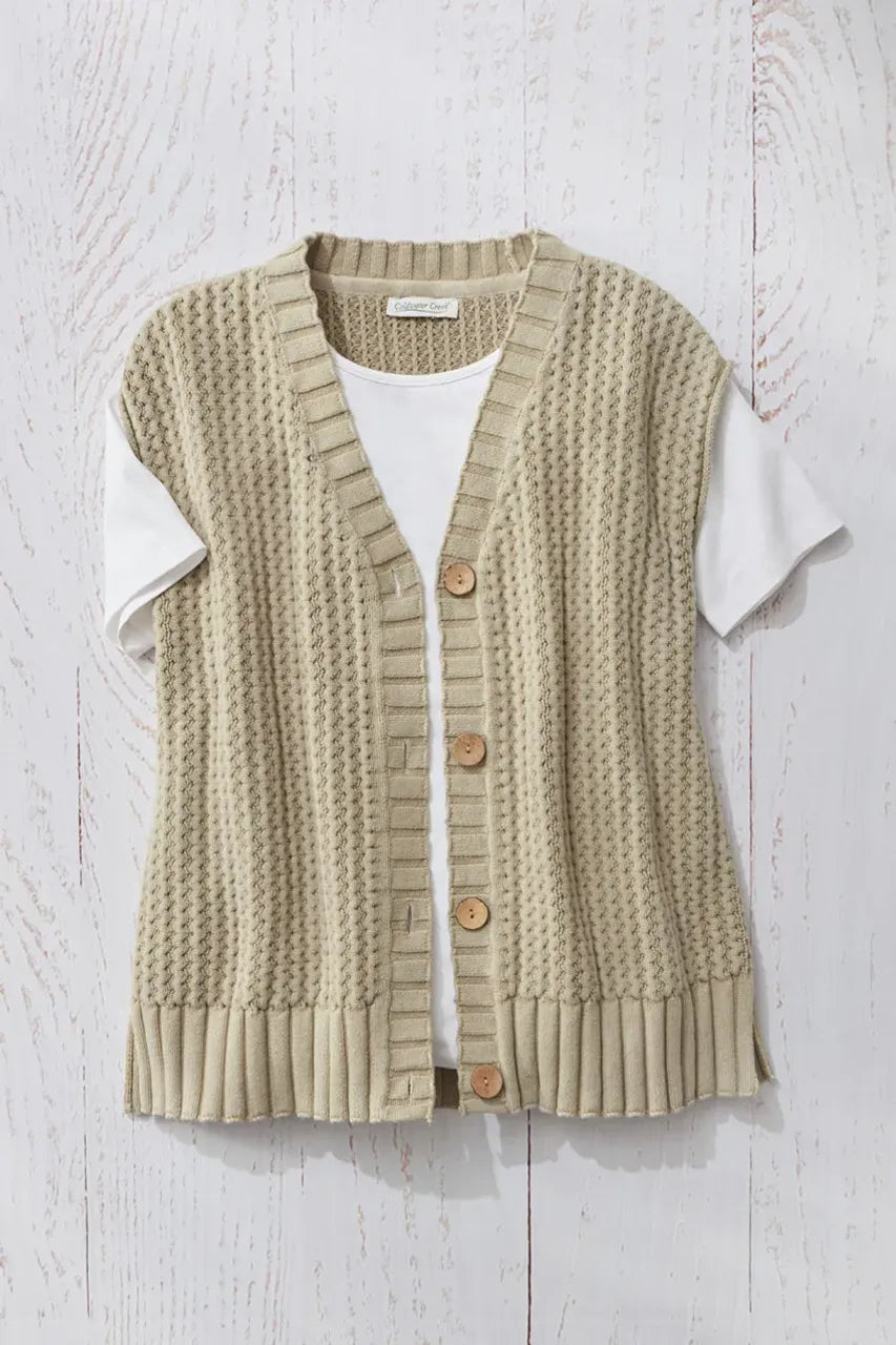 Vintage Wash Cap Sleeve Cardigan