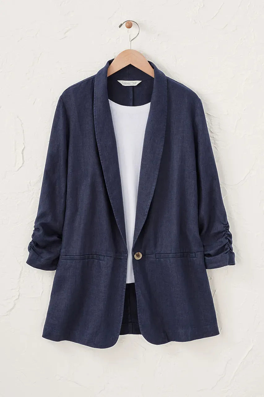 Ruched Linen Jacket