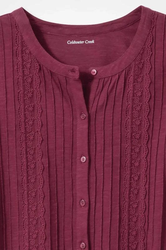 Pintucked Knit Top