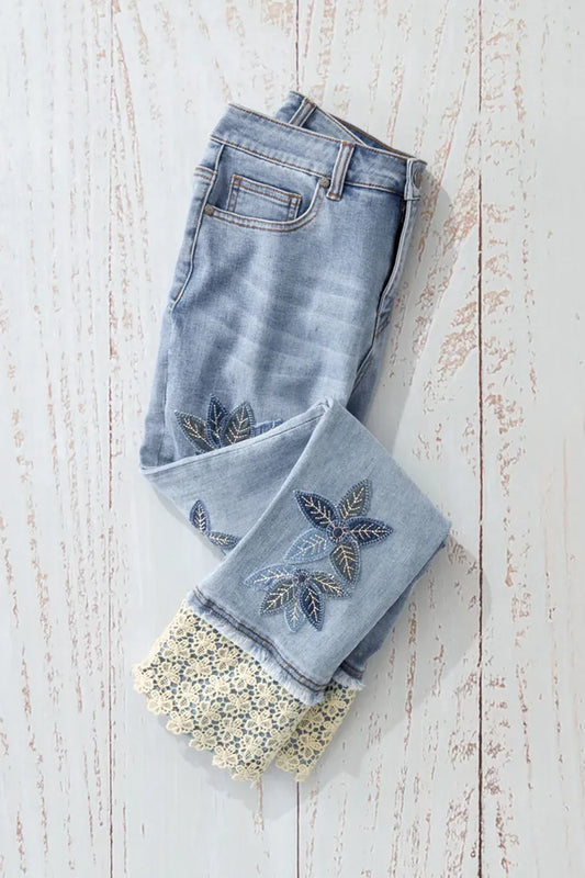 Indigo & Lace Ankle Jeans