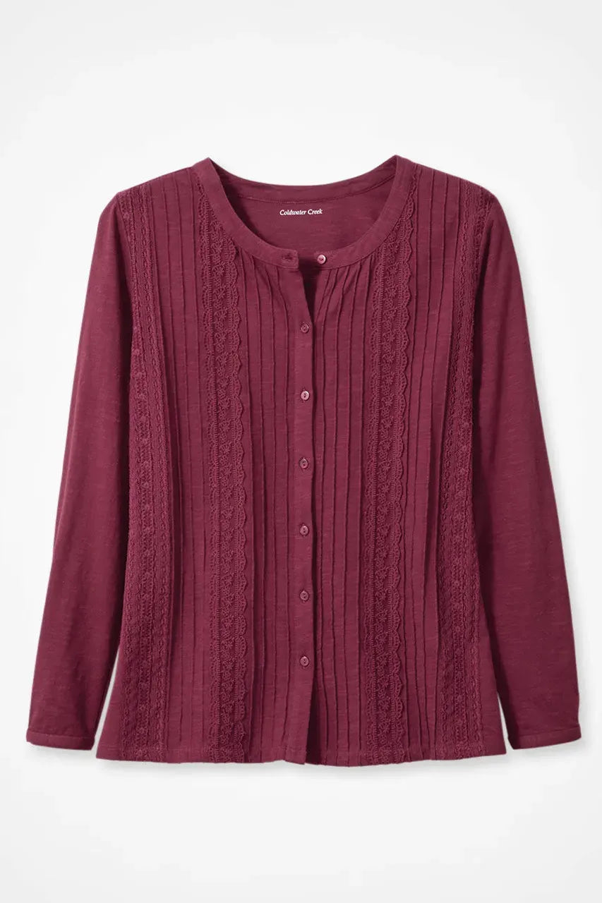 Pintucked Knit Top
